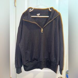Black Quarter-Zip Sweatshirt